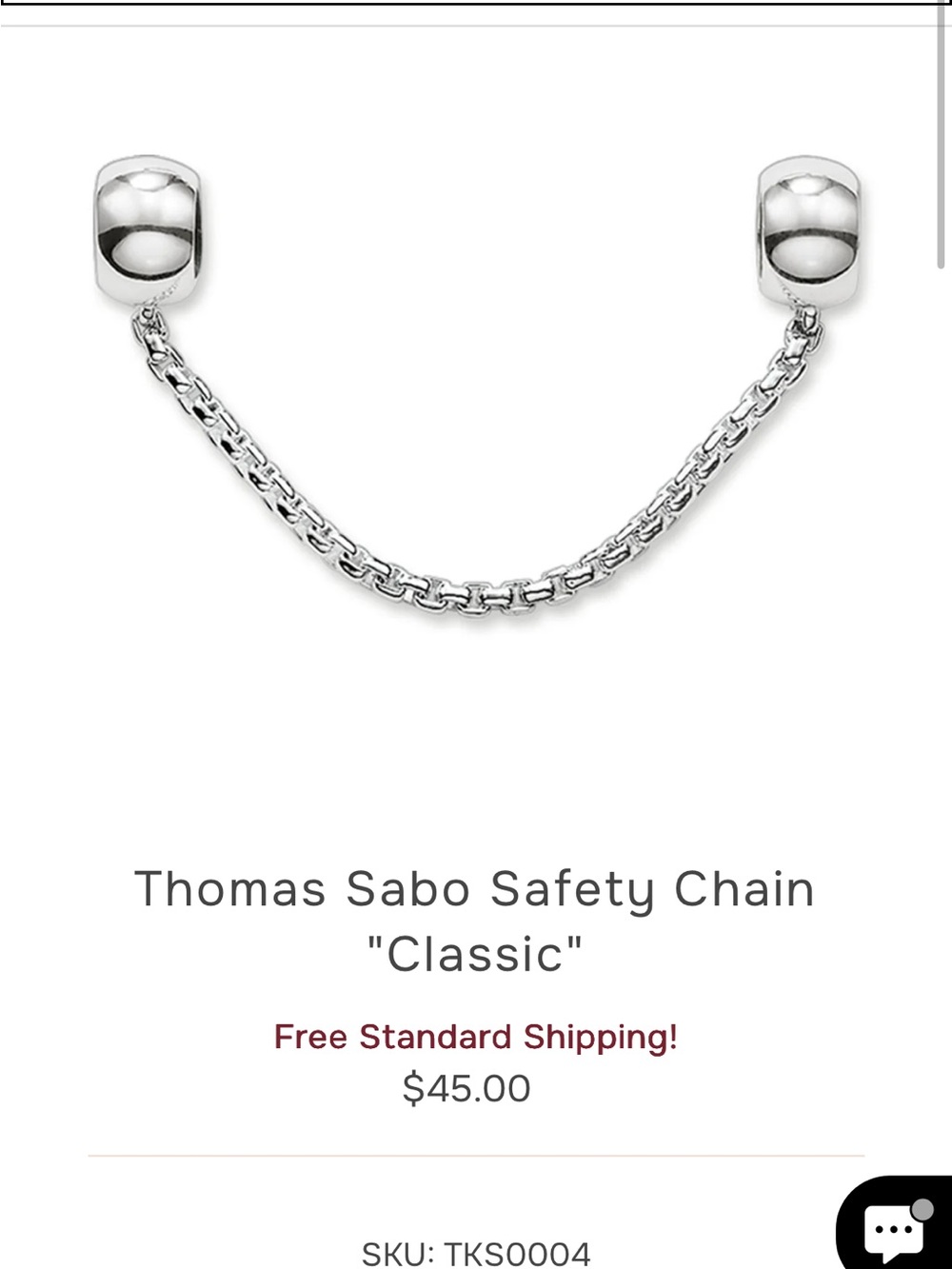 Thomas Sabo Silver Classic Safety Chain for Bracelets